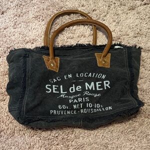 Myra Bag Black and Brown Tote